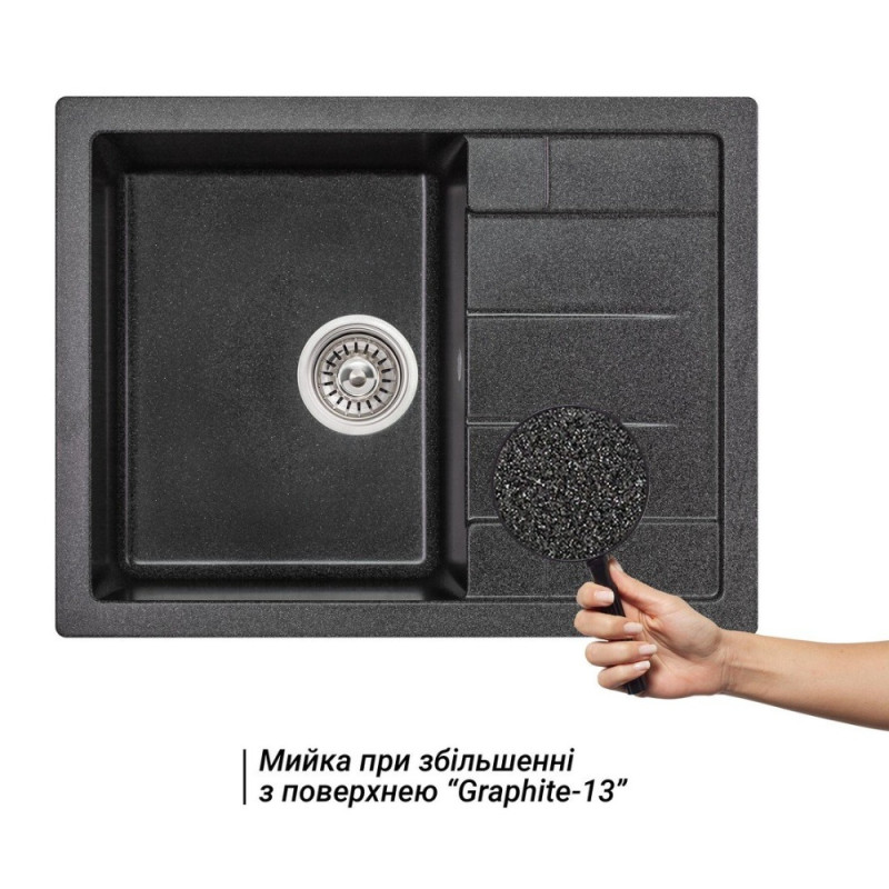 Кухонная мойка Lidz 650x500/200 GRF-13 (LIDZGRF13650500200)