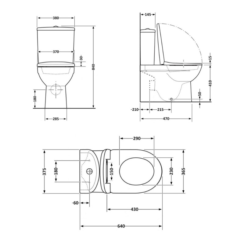 Унитаз напольный Qtap Jay Ultra Quiet с сидением Soft-close 640x360x835 мм QT07222175TW White