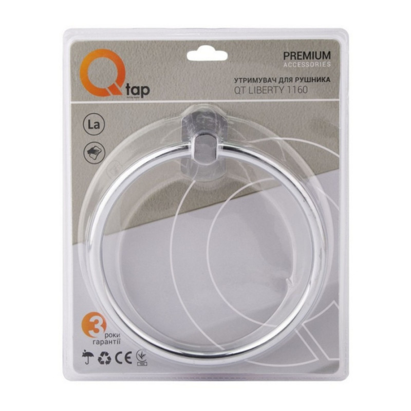 Тримач для рушника Qtap Liberty D 160 мм QTLIBCRM1160 Chrome