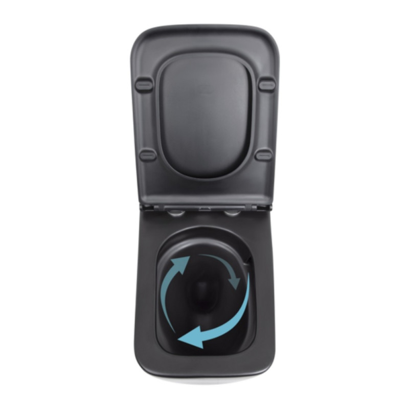 Унитаз подвесной Qtap Gemini безободковый с сиденьем Soft-close QT2533076EUQMB
