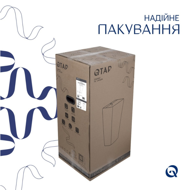 Комплект Qtap Tern: Раковина напольная моноблок 440х380х830 мм White + Донный клапан PU02O