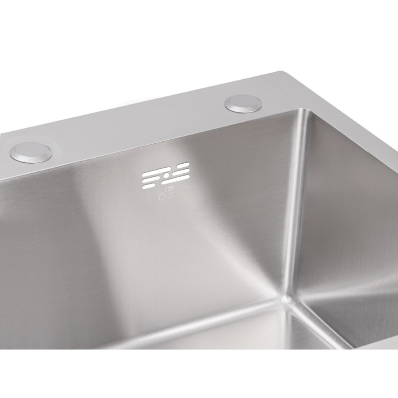 Мийка для кухні інтегрована Lidz Handmade H6050 (LDH6050BRU35371) Brushed Steel 3,0/1,0 мм