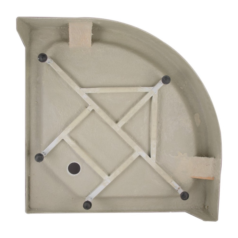 Lidz Душовий піддон KAPIELKA ST80x80x14 низький, напівкруглий, діаметр зливу 52 мм