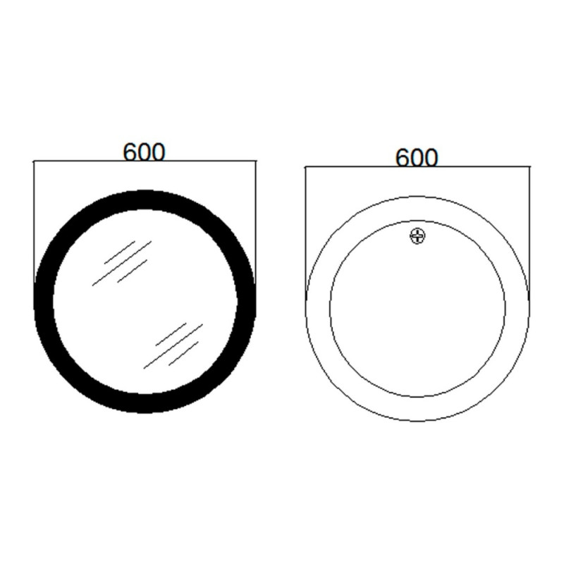 Дзеркало Qtap Taurus R600 з LED-підсвічуванням Touch, з антизапотіванням, з димером, рег. темп. кольору (3000-6500K) QT2478R607