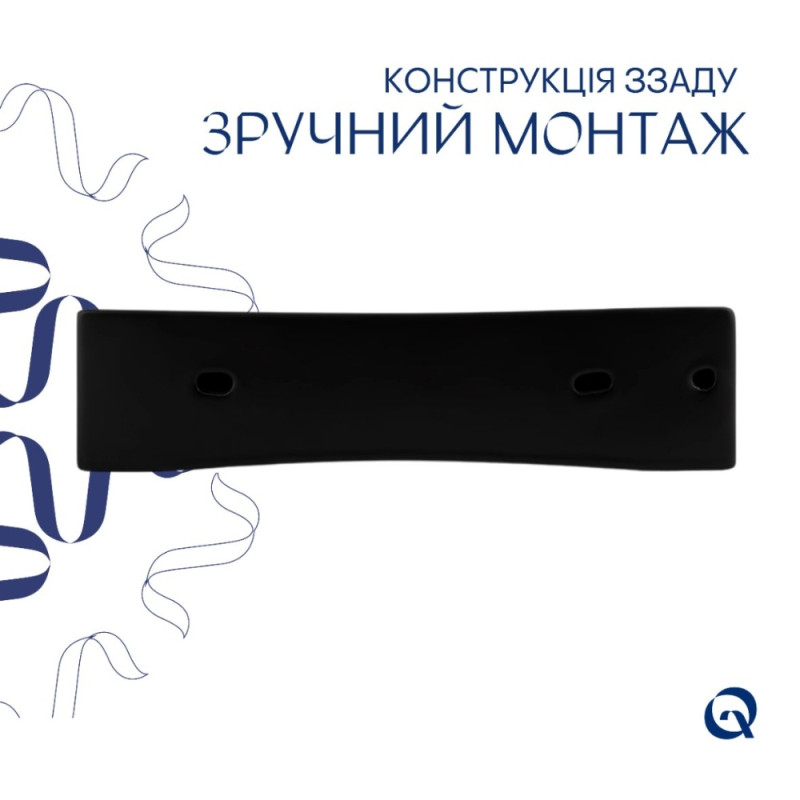 Комплект Qtap Nando LT: Раковина подвесная прямоугольная 500х420х130 мм Matt Black + Донный клапан PU03O