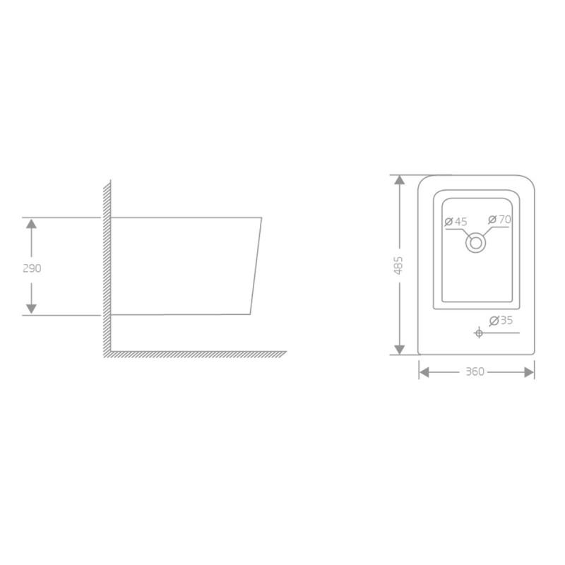 Биде подвесное Qtap Crow 485х340х290 мм White QT05555371W