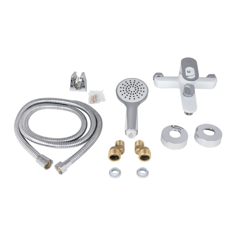 Смеситель для ванны Lidz Latwa 006 (c душевым гарнитуром) (k35) LDLAT006WHI45424 White