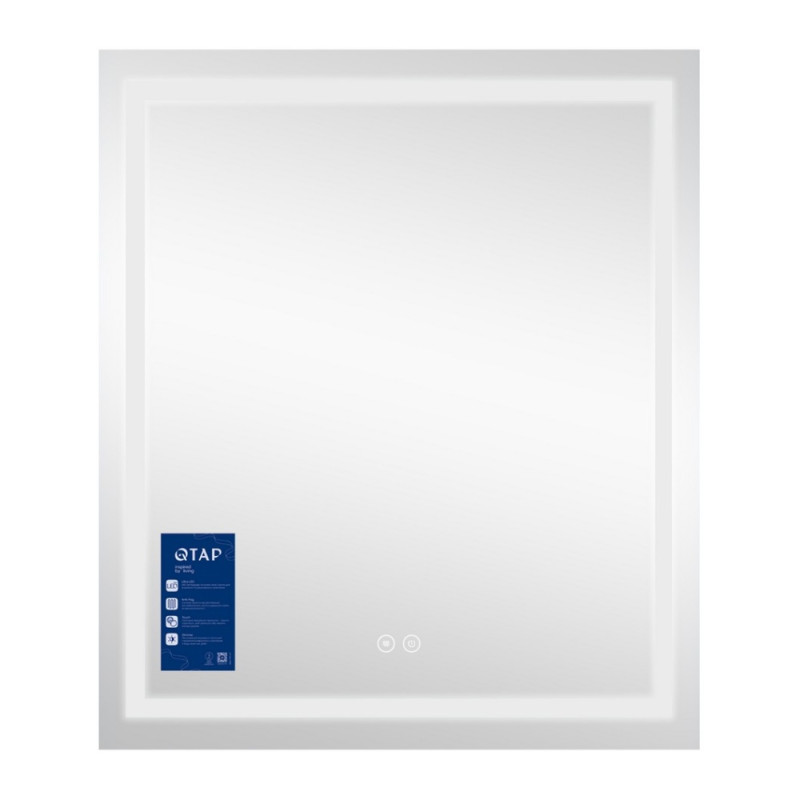 Дзеркало Qtap Mideya (MI1) 700х800 з LED-підсвічуванням Touch, з антизапотіванням, димером QT2078DCF7080W