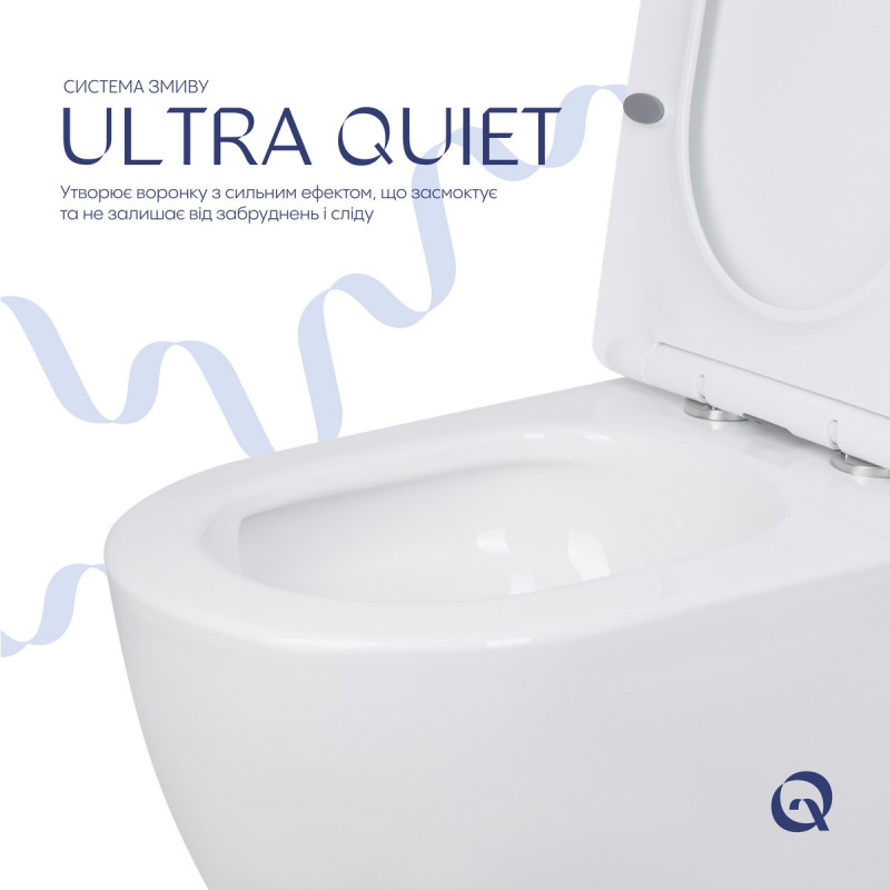 Унитаз напольный Qtap Jay Ultra Quiet с сидением Soft-close 640x360x835 мм QT07222175TW White