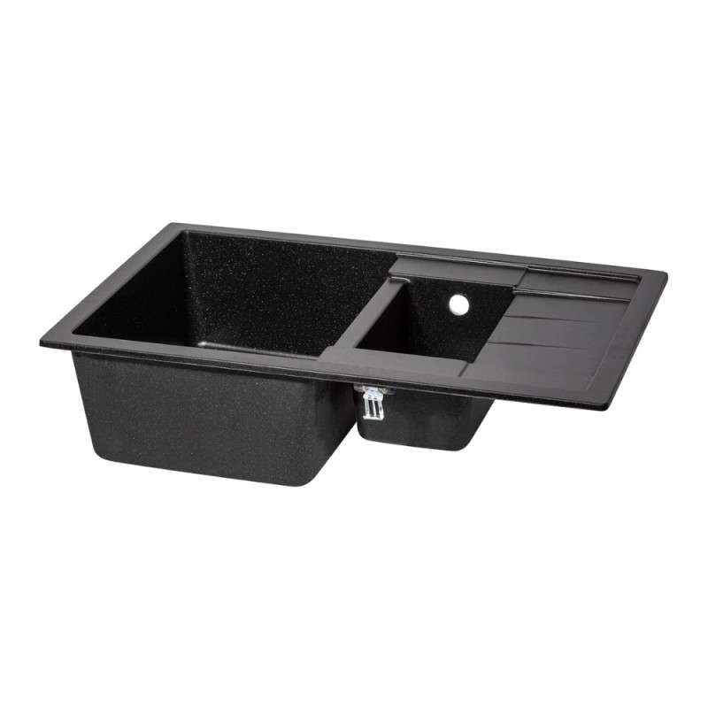 Кухонна мийка з додатковою чашею Lidz 780x495/200 BLA-03 (LIDZBLA03780495200)
