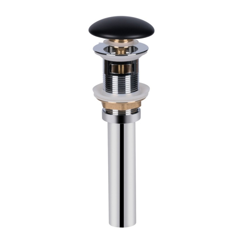 Донный клапан для раковины Qtap PU03O 225х70х70 Matt black с переливом