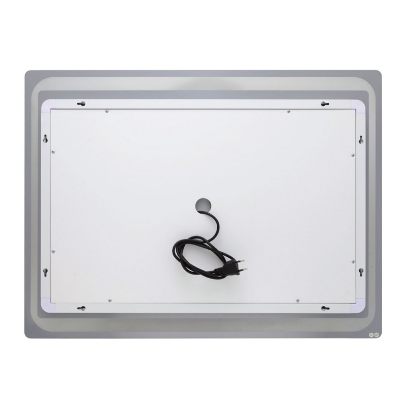 Дзеркало Qtap Mideya 800х600 з LED-підсвічуванням Touch, з антизапотіванням, з годинником, димером QT2078NCF8060W