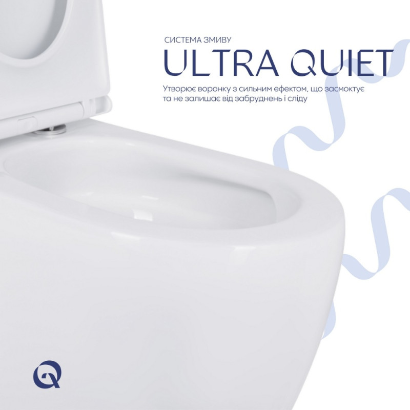 Унитаз напольный Qtap Robin New Ultra Quiet безободковый с сиденьем Soft-Close WHITE QT13226083AW