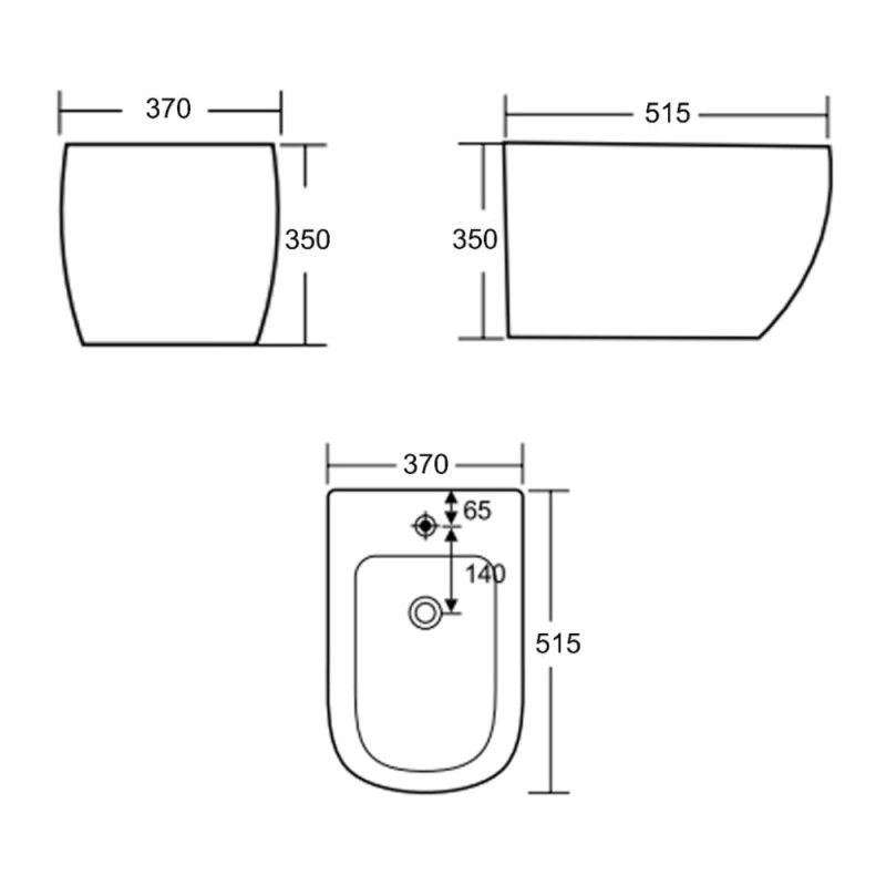 Біде підвісне Qtap Robin 515x370x350 мм, Stone grey QT13551381GSG