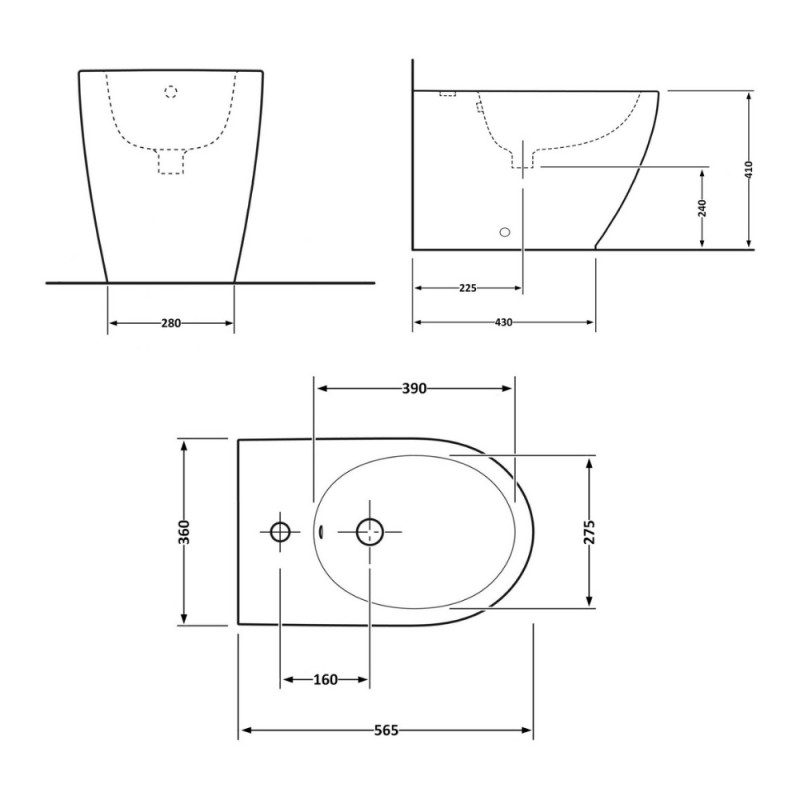 Біде підлогове Qtap Robin 560x355x410 White QT13441381W