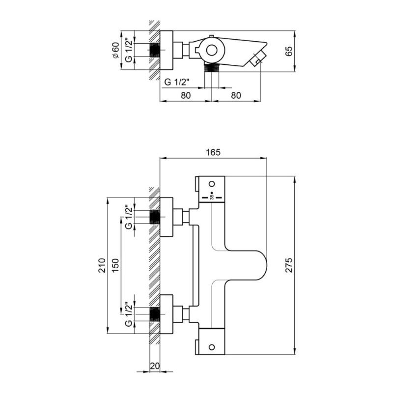 Змішувач для ванни Qtap Inspai-Therm термостатичний QTINSCRMT300800 Chrome