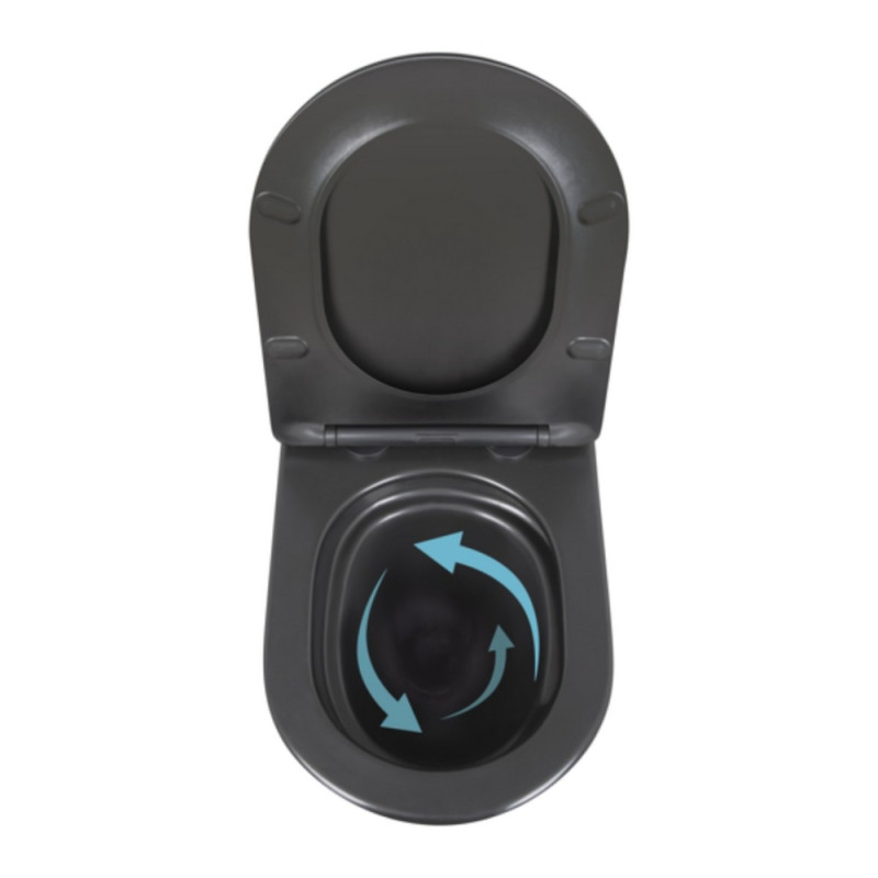 Унитаз подвесной Qtap Robin New Ultra Quiet с сиденьем с сиденьем Soft-Close MATT BLACK QT13332381АSMB