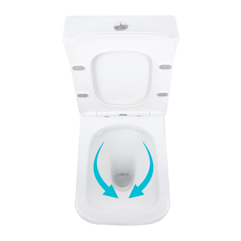 Унітаз підлоговий Qtap Aries Rimless безобідковий з сидінням Soft-close WHITE QT03228302W