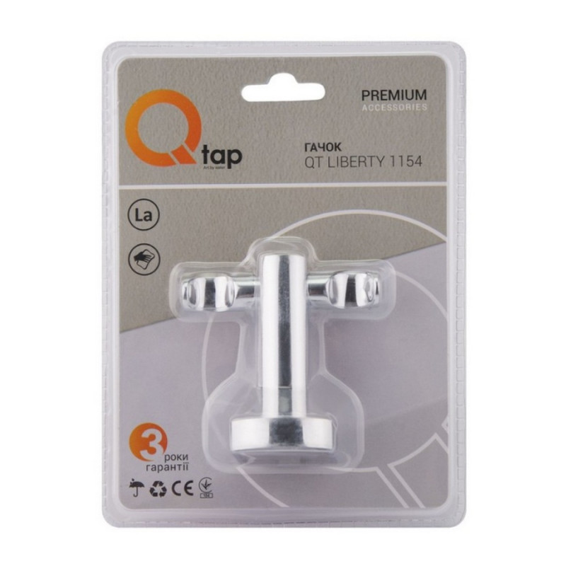 Крючок Qtap Liberty двойной QTLIBCRM1154 Chrome