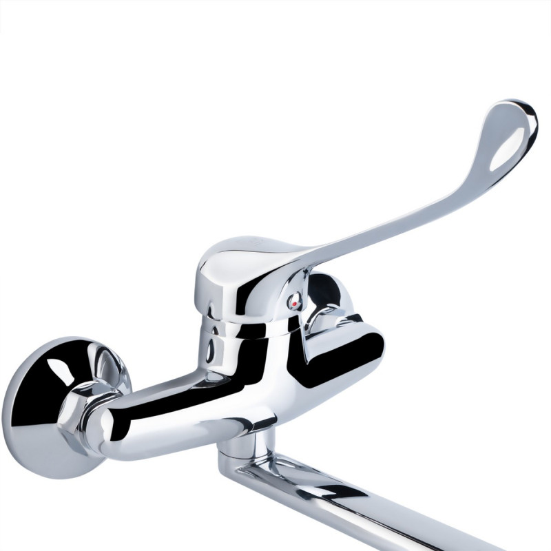 Смеситель для кухни локтевой Lidz Watt 009 настенный  (k35) LDWAT009CRM34862 Chrome