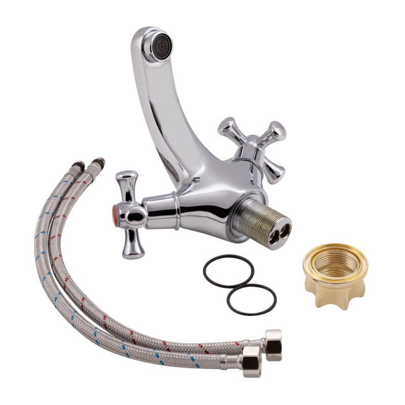 Змішувач для раковини Lidz Lamb 161F двохвентильний LDLAM161FCRM35446 Chrome