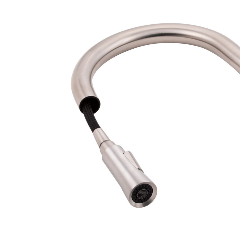 Смеситель для кухни Qtap Evicka с выдвижным изливом QTEVI91103UN Brushed Nickel PVD