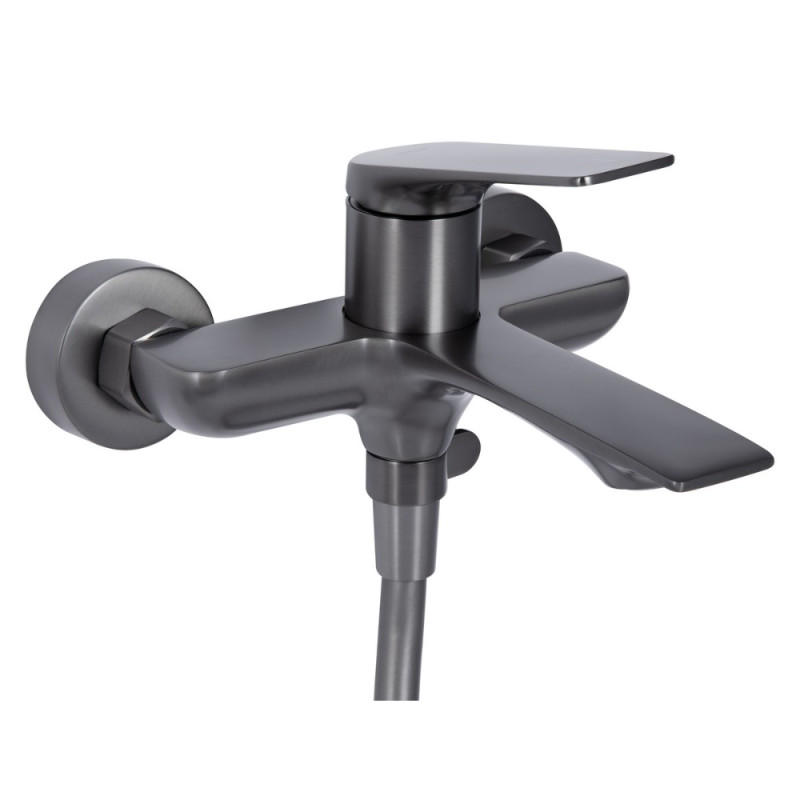 Змішувач для ванни Qtap Vlasta New (з душовим гарнітуром) QTVLA259GMB45643 Gunmetal Black PVD