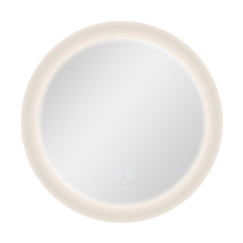 Дзеркало Qtap Taurus R600 з LED-підсвічуванням Touch, з антизапотіванням, з димером, рег. темп. кольору (3000-6500K) QT2478R607