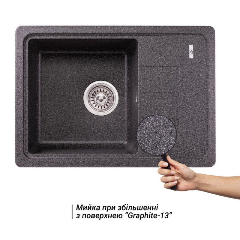 Кухонна мийка Lidz 620x435/200 GRF-13 (LIDZGRF13620435200)