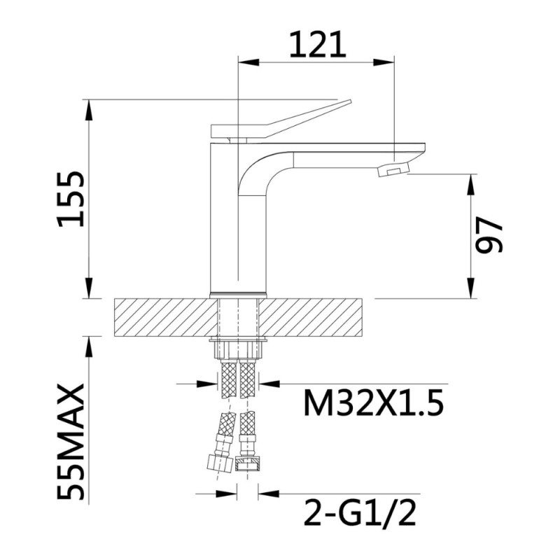 Змішувач для раковини Qtap Presto QTPRE270GRP45581 Graphite