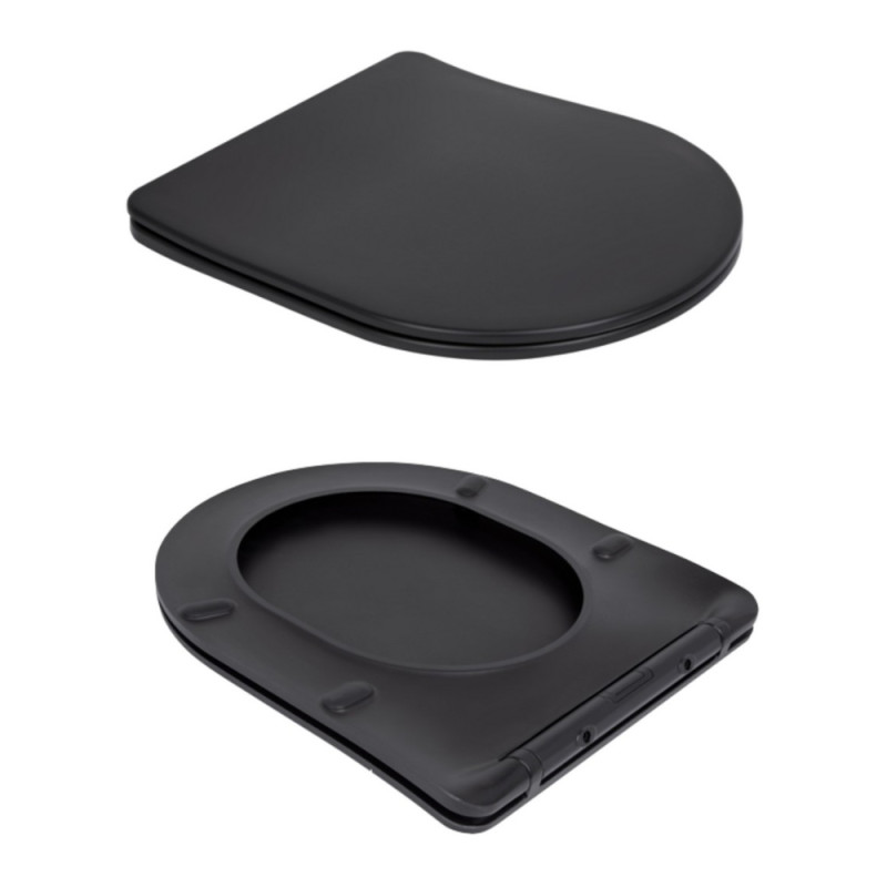 Унитаз подвесной Qtap Robin New Ultra Quiet с сиденьем с сиденьем Soft-Close MATT BLACK QT13332381АSMB