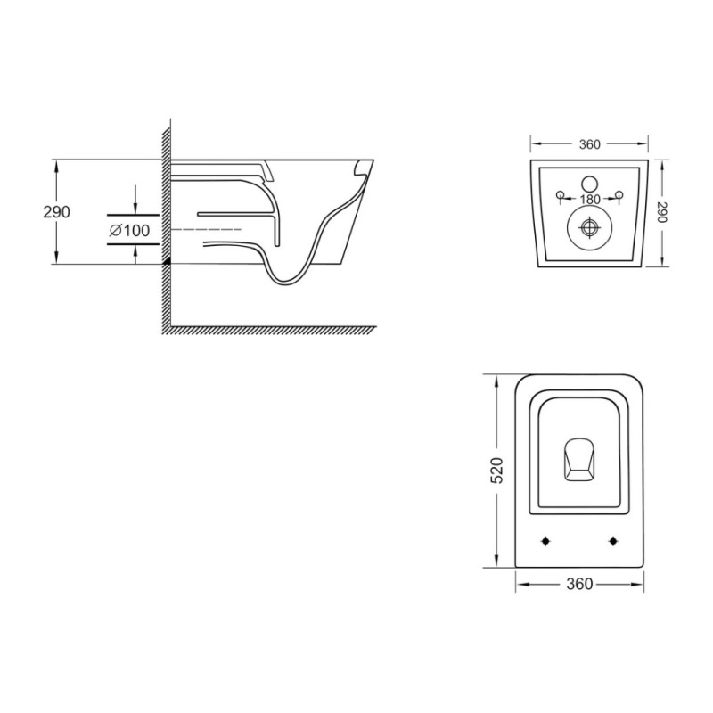 Унитаз подвесной Qtap Crow безободковый с сиденьем Soft-close QT05335170W