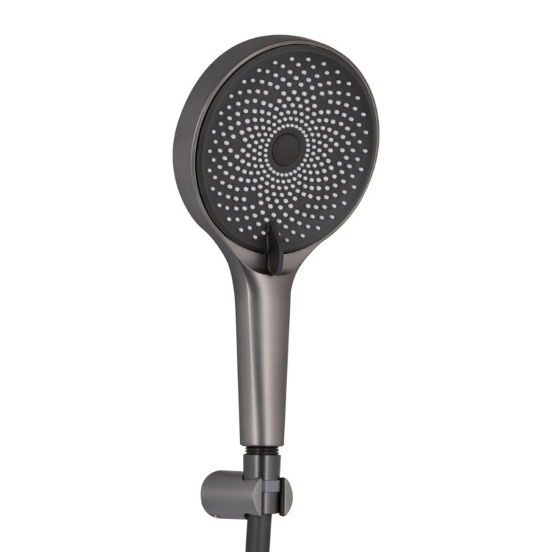 Змішувач для ванни Qtap Slavonice (з душовим гарнітуром) QTSLV259GMB48035 Gunmetal Black PVD