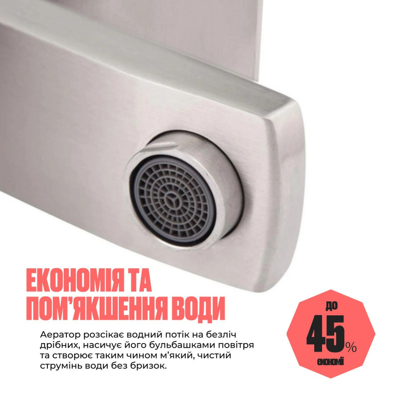 Змішувач для раковини Lidz Kubis 001F (k35) LDKUB001FNKS28534 Nickel
