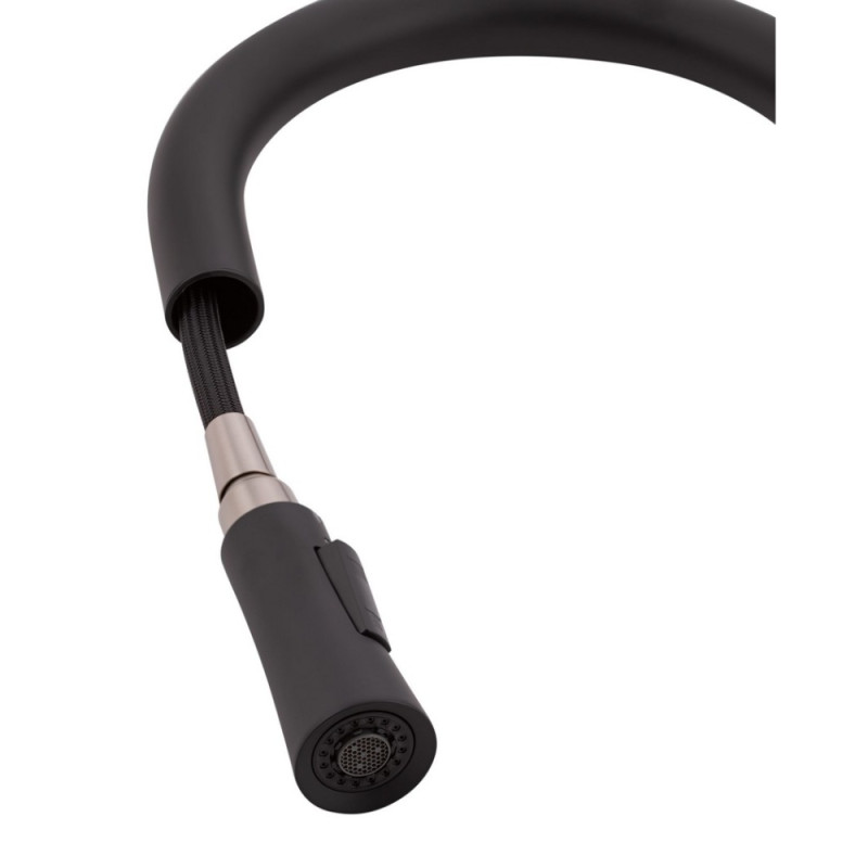 Змішувач для кухні Qtap Evicka з висувним виливом QTEVI9135103UB Black Matt