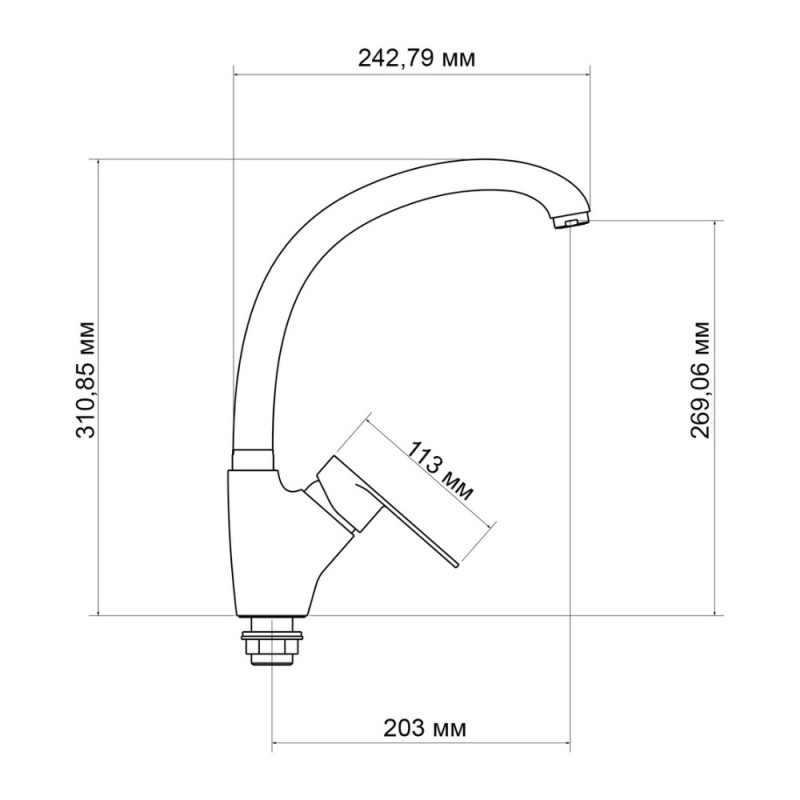 Змішувач для кухні Lidz Tani 007F (k40) LDTAN007FCRM44970 Chrome