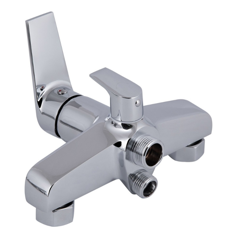 Смеситель для ванны Qtap Stenava New с поворотным изливом (c душевым гарнитуром) QTSTE2601CRM45536 Chrome