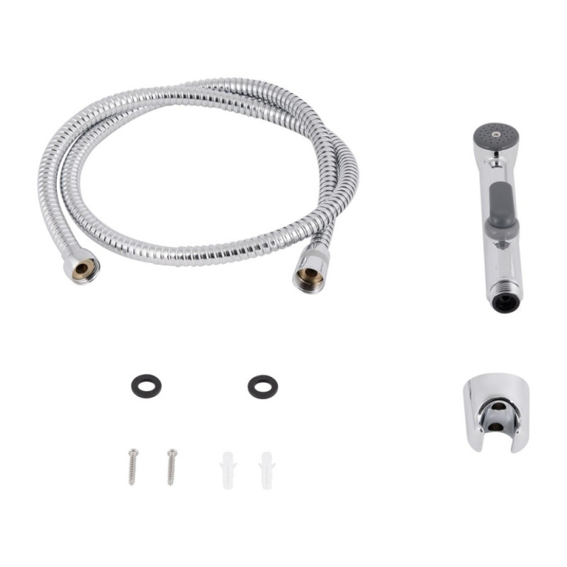 Набор для гігієнічного душу Qtap Inspai-Varius округлий QTSETCRMA021 Chrome/Grey (Set)