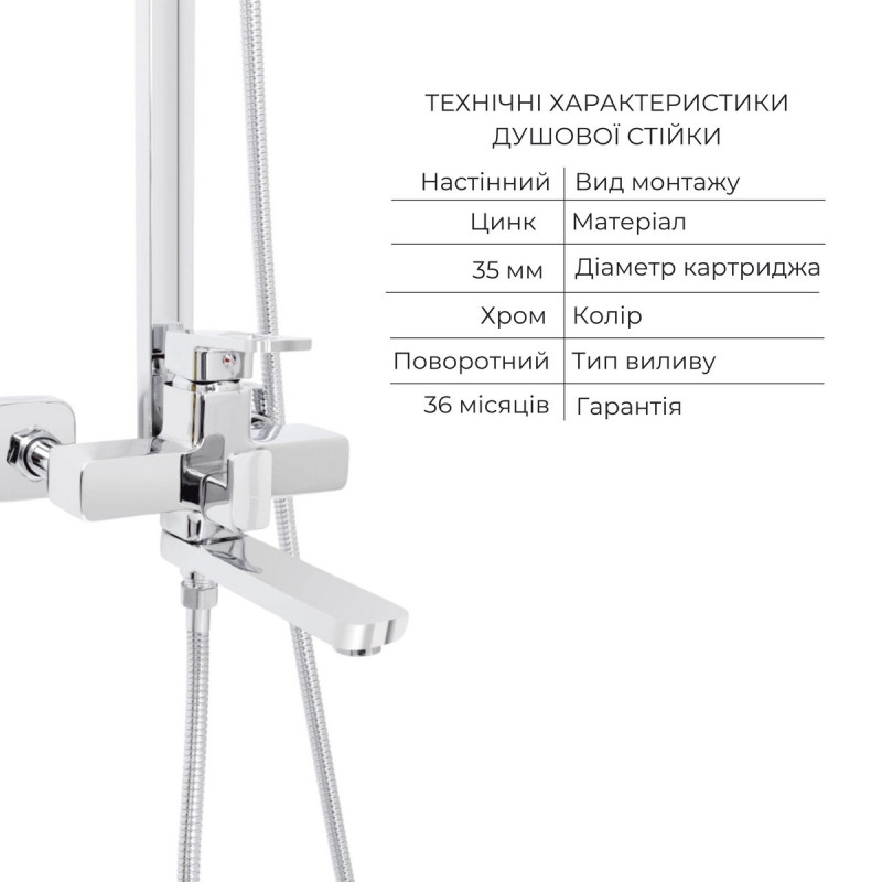 Набір змішувачів Wawel 001 + Wawel 1030 Chrome