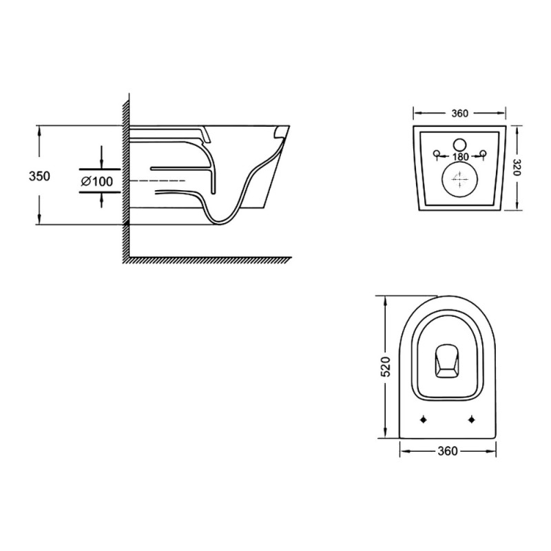 Унітаз підвісний Qtap Swan безобідковий з сідінням Soft-close QT16335180W