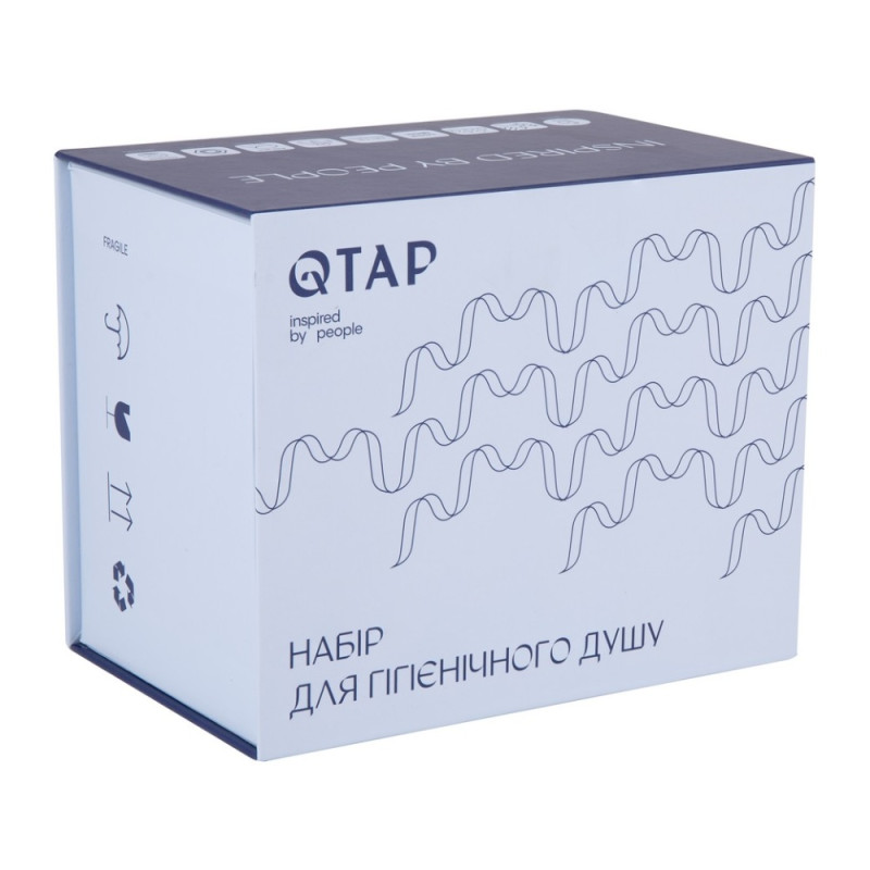 Набор для гігієнічного душу Qtap Inspai-Varius прямокутний QTINSVARCRMV00440201 Chrome