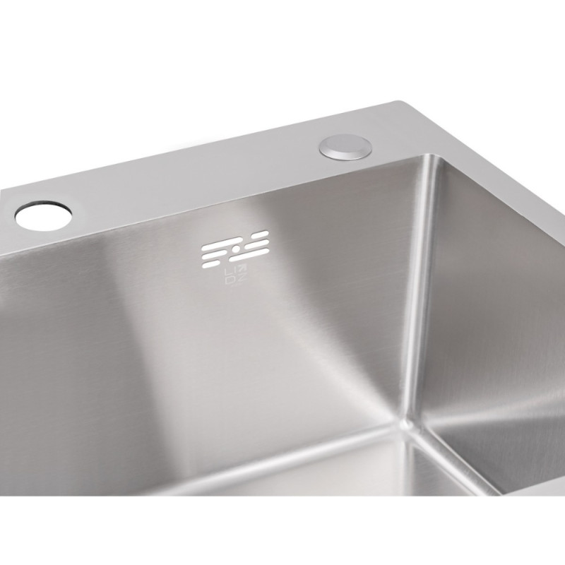 Мийка для кухні інтегрована Lidz Handmade H5050 (LDH5050BRU35375) Brushed Steel 3,0/1,0 мм