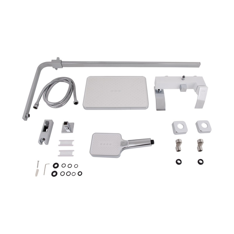 Душова система універсальна Qtap Swan Cascada на три споживача (з виливом) QTSWA111CRW45570 Chrome/White