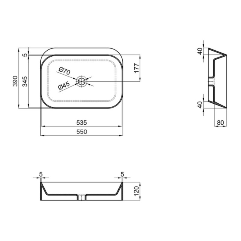 Раковина-чаша Qtap Scorpio 550х390х120 White QT14112243WN
