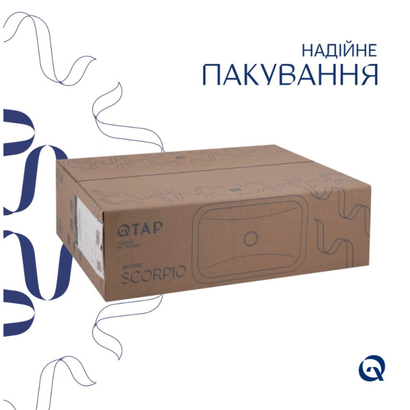 Комплект Qtap Scorpio: Раковина врізна прямокутна 510х390х145 мм White + Донний клапан PU02