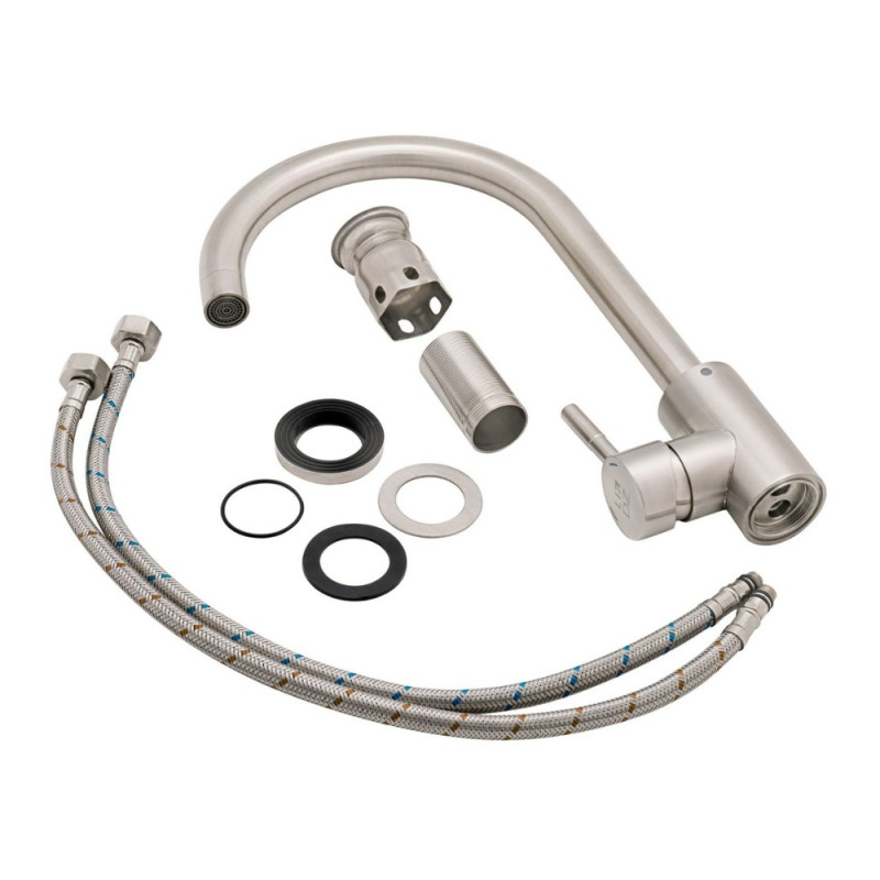Змішувач для кухні Lidz Aria 015F (k35) LDARI015FNKS21689 Nickel
