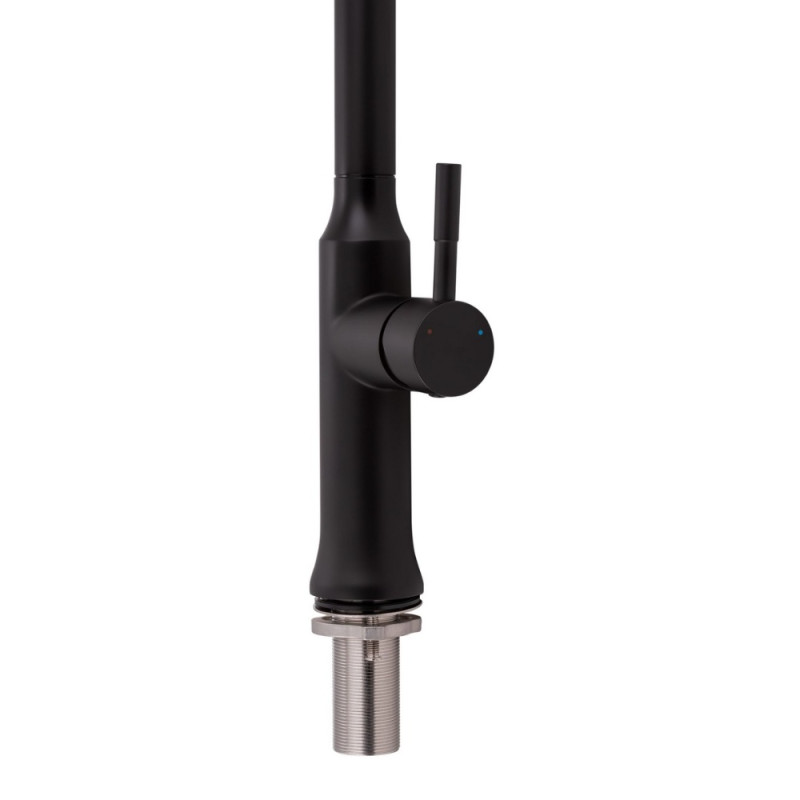 Змішувач для кухні Qtap Baruska з висувним виливом QTBAR9137103UB Black Matt