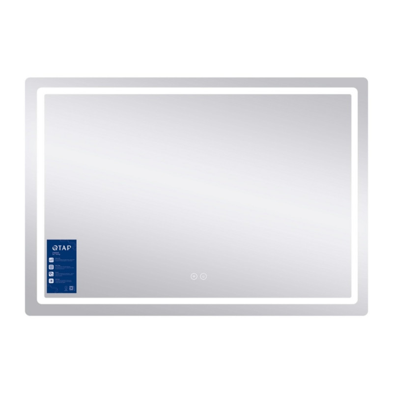 Зеркало Qtap Mideya 1000х700 с LED-подсветкой Touch, с антизапотеванием, диммером, рег. яркости QT2078NCF10070W