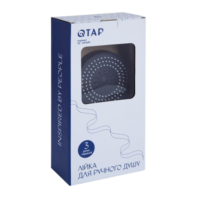 Лійка для ручного душу Qtap Rucni D 130 мм округла QTRUC125BLM45951 Black Matt