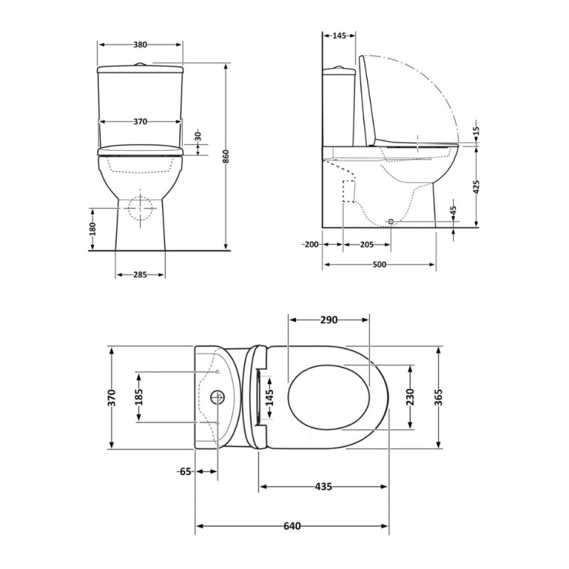Унитаз напольный Qtap Swan Ultra Quiet с сидением Soft-close 640x360x835 мм QT16222182TW White